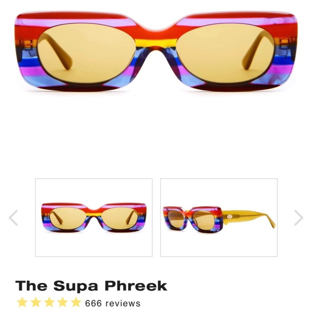 The Supa Phreek Sunglasses by Crap Eyewear in Rainbow/Mustard 🌈💛🕶